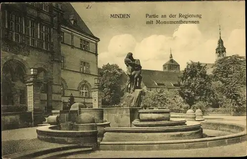 Ak Minden in Westfalen, Regierung, Monumentbrunne