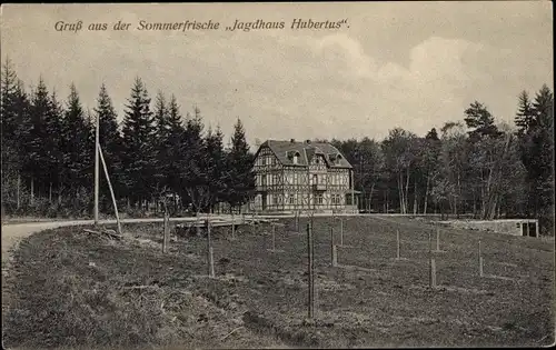 Ak Butzbach im Taunus Hessen, Jagdhaus Hubertus, Fachwerkhaus