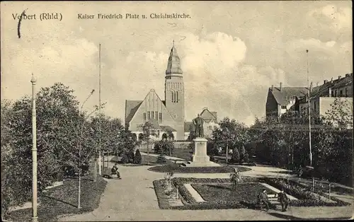 Ak Velbert im Kreis Mettmann Nordrhein Westfalen, Kaiser Friedrich Platz, Christuskirche