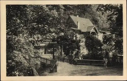 Ak Trusetal in Thüringen, Gasthaus Trusentaler Wasserfall