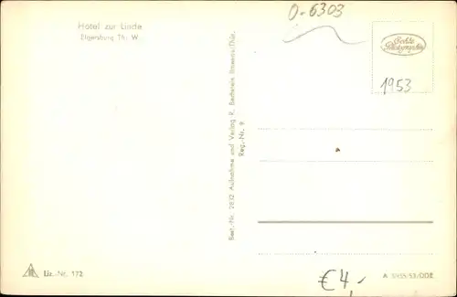 Ak Elgersburg in Thüringen, Hotel zur Linde