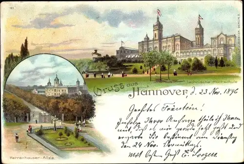 Litho Hannover in Niedersachsen, Technische Hochschule, Herrenhauser Allee