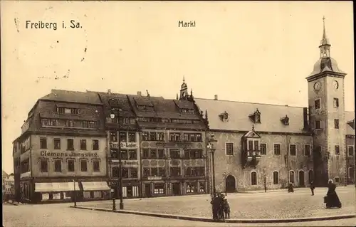 Ak Freiberg in Sachsen, Markt, Geschäftshaus Clemens Jaessing