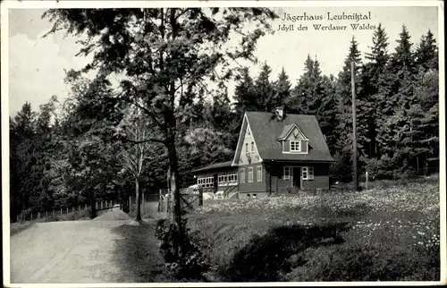 Ak Werdau in Sachsen, Jägerhaus Leubnitztal im Werdauer Wald, Waldcafé, Inh. Kurt Pösger