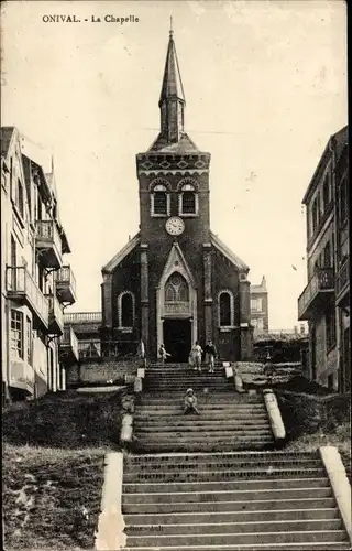 Ak Onival Ault Somme, Kapelle, Treppen