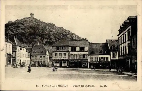 Ak Forbach Lothringen Moselle, Marktplatz, Turm