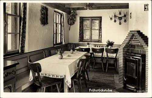 Ak Schönau am Königssee bei Berchtesgaden Oberbayern, Pension Villa Unterstein, Frühstückstube