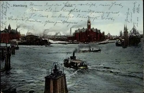 Ak Hamburg, Hafen, Schiffe