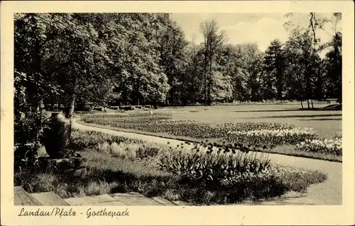 Ak Landau in der Pfalz, Goethepark