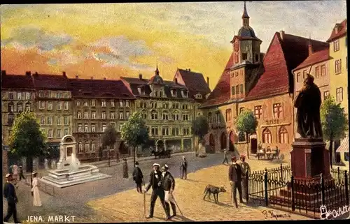 Künstler Ak Thomas, G., Jena Thüringen, Markt, Hotel, Zeise, Raphael Tuck & Sons No. 179B