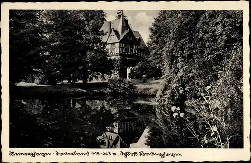 Ak Meinerzhagen im Märkischen Kreis, Schloss Badinghagen, Uferpartie