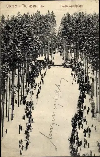 Ak Oberhof im Thüringer Wald, Großer Sprunghügel, Winter, Schnee