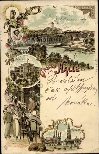 Studentika Litho Halle an der Saale, Universität, Studenten, Burg Giebichenstein