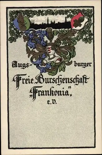 Studentika Ak Augsburg in Schwaben, Freie Burschenschaft Frankonia e.V., Wappen