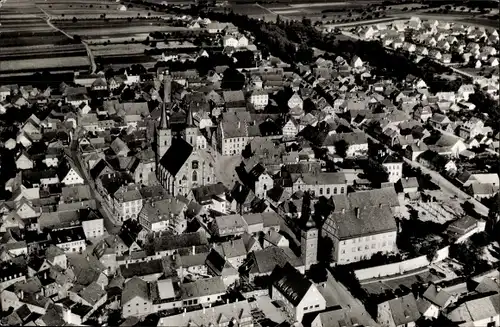 Ak Gerolzhofen in Unterfranken, Luftbild der Stadt