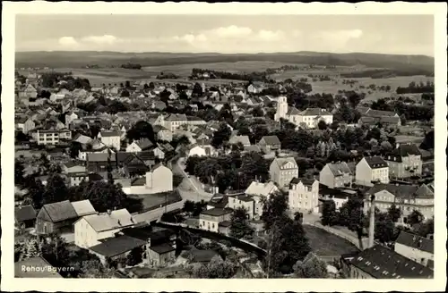 Ak Rehau im Fichtelgebirge Oberfranken, Luftbild der Stadt