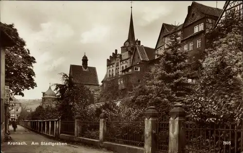 Ak Kronach in Oberfranken, Am Stadtgraben