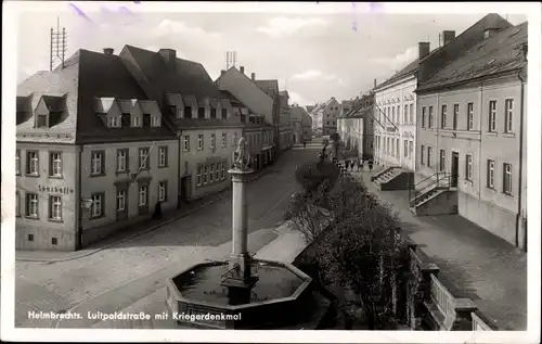 Ak Helmbrechts in Oberfranken, Luitpoldstraße mit Kriegerdenkmal