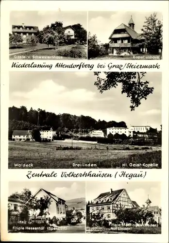 Ak Volkertshausen Baden Württemberg, Gäste- u. Schwesternhaus, Kapelle, Dreilinden, Waldeck