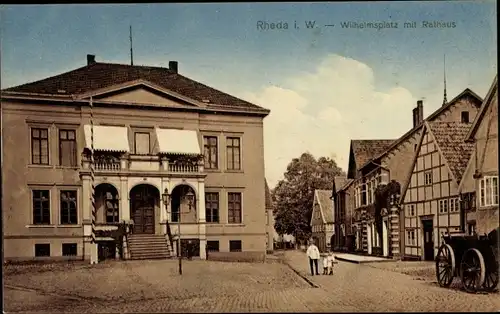 Ak Rheda Wiedenbrück in Westfalen, Wilhelmsplatz, Rathaus