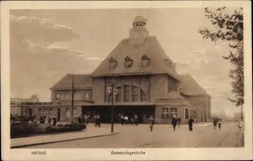 Ak Herne im Ruhrgebiet Westfalen, Bahnhof