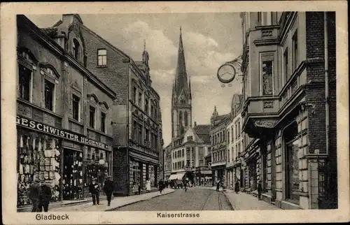 Ak Gladbeck im Ruhrgebiet, Kaiserstraße, Kirche, Handlung