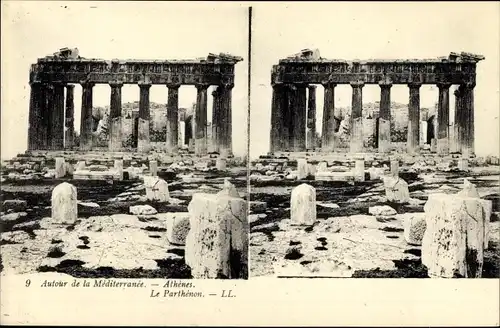 Stereo Ak Athen Griechenland, Parthenon