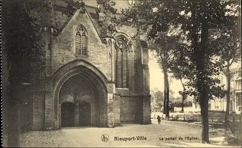 Ak Nieuport Nieuwpoort Westflandern, Kirchenportal