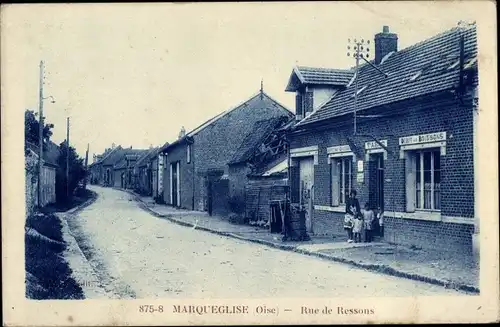Ak Marqueglise Oise, Rue de Ressons
