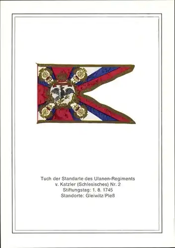 Ak Standarte Ulanen Regiment v. Katzler, Schlesisches Nr. 2