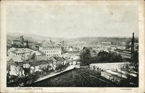 Ak Eupen Wallonien Lüttich, Panorama der Unterstadt