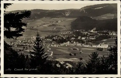 Ak Couvet Val de Travers Kanton Neuenburg, Panorama