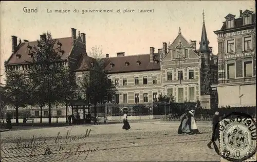 Ak Großraum Gent Ostflandern, Regierungsgebäude, Place Laurent