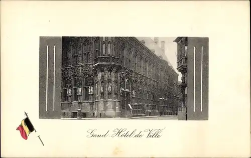 Passepartout Ak Grand Gent Ostflandern, Rathaus