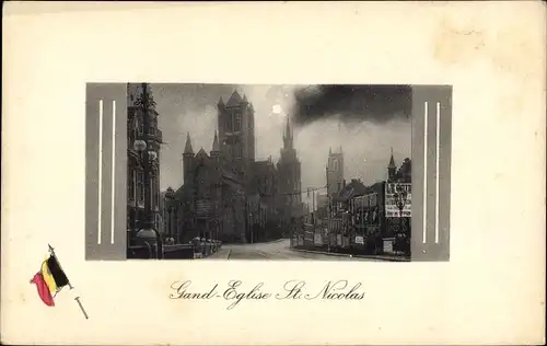 Passepartout Ak Großraum Gent Ostflandern, St.-Nikolaus-Kirche