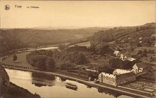 Ak Freyr Hastière Wallonien Namur, Le Chateau, Vogelschau