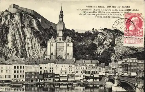 Ak Dinant Wallonie Namur, Zitadelle, Stiftskirche Notre Dame