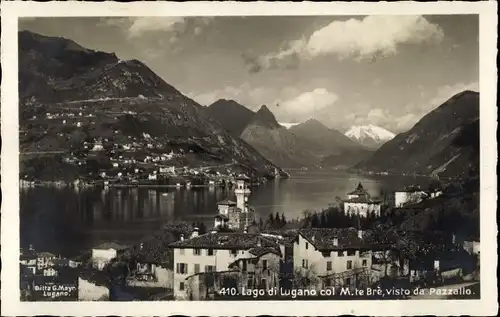 Ak Lago di Lugano Tessin Schweiz, Monte Bre, visto da Pazzallo