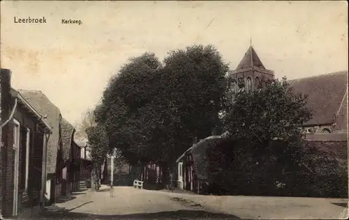 Ak Leerbroek Utrecht Südholland, Kirchenweg, Kirche