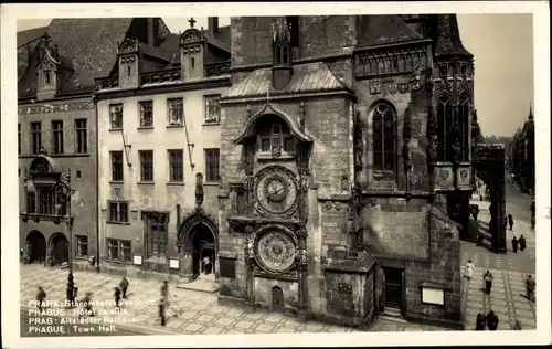 Ak Praha Prag Tschechien, Altstädter Rathaus, Uhr
