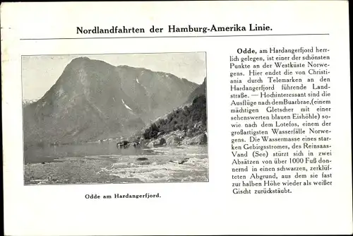 Ak Odda Norwegen, Hardangerfjord, Nordlandfahren der HAPAG