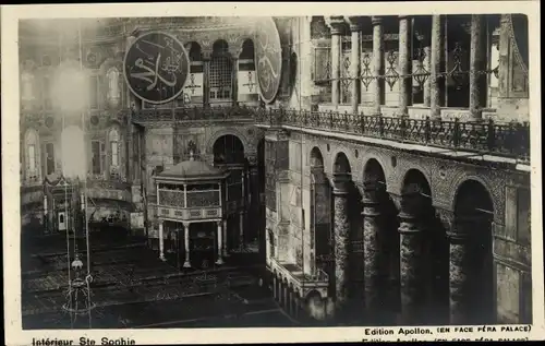 Ak Konstantinopel Istanbul Türkei, Hagia Sophia, Innenansicht, Moschee