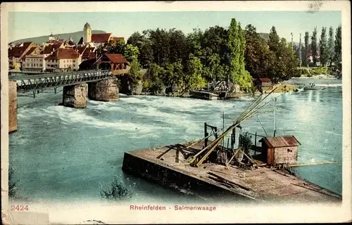 Ak Rheinfelden Kanton Aargau Schweiz, Salmenwaage, Brücke