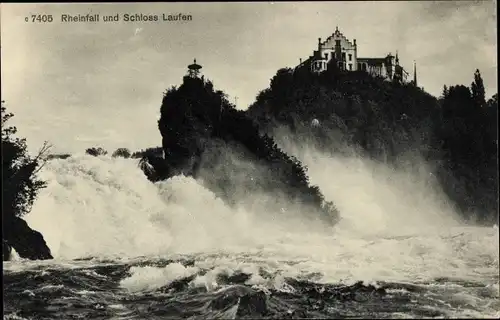 Ak Rheinfall Kanton Schaffhausen, Brandung, Schloss Laufen