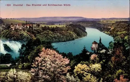 Ak Rheinfall Kanton Schaffhausen, Rheintal, Schößchen Wörth