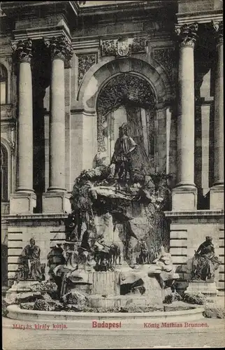 Ak Budapest Ungarn, König Matthias Brunnen
