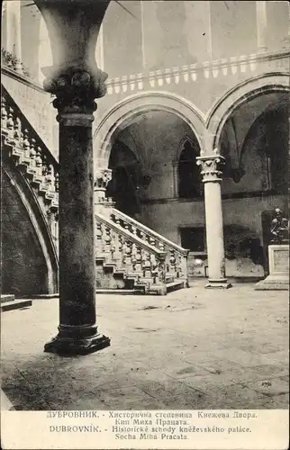 Ak Dubrovnik Kroatien, Säulengang, Treppe