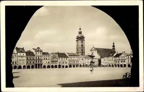 Ak České Budějovice Budweis Südböhmen, Marktplatz