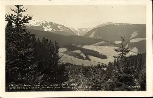 Ak Riesengebirge Region Königgrätz, Schneekoppe, Brunnberg