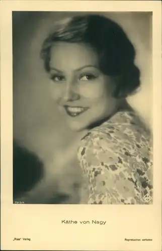 Ak Schauspielerin Käthe von Nagy, Portrait